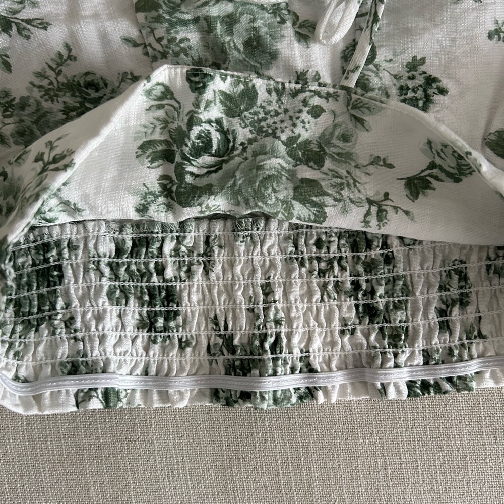 Romantic Peasant Boho Floral Crop Top NWT - Picture 9 of 12